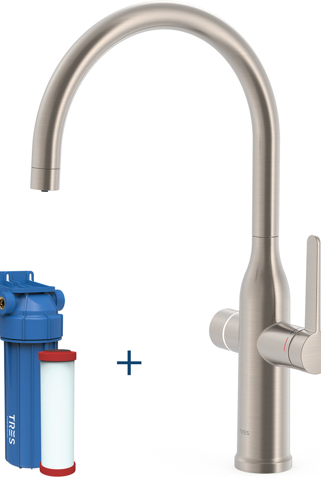 Dual-source single-lever kitchen mixer for mains and filtered water-23045301AC