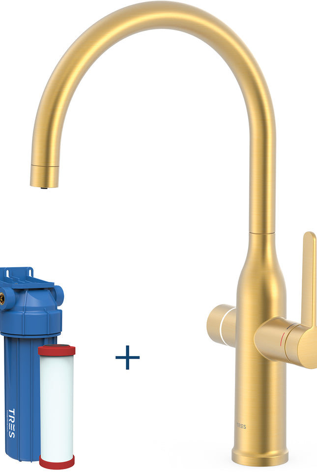 Dual-source single-lever kitchen mixer for mains and filtered water-23045301OM